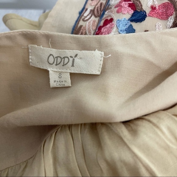 ODDY Boho Embroidered Tie Front Babydoll Dress - Picture 9 of 10